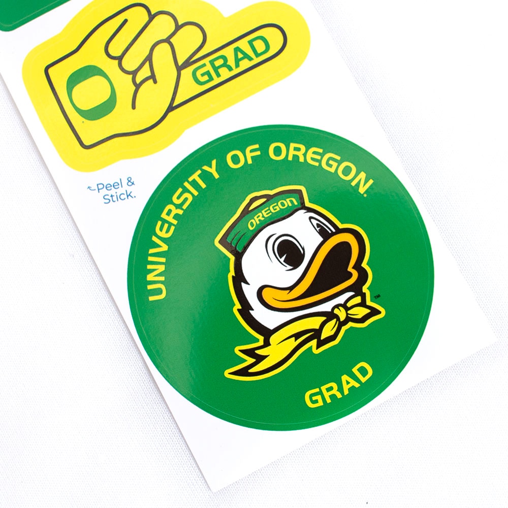 Ducks Spirit, MCM Group, Stickers, Home & Auto, 3.5"x9", Oregon Grad, Vinyl, Sheet, 822861